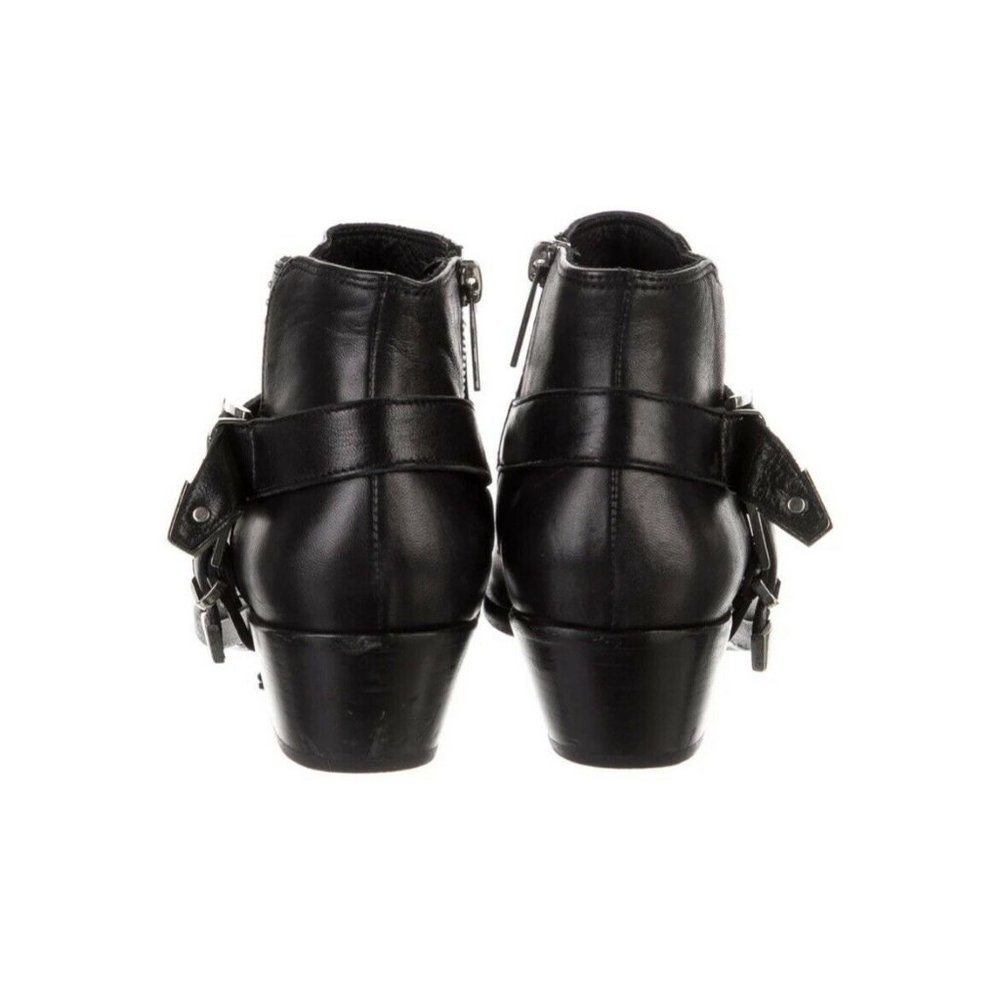Anine Bing Bianca Leather Studded Accents Ankle Boots Black 6 36 Buckle Harness - Picture 4 of 12